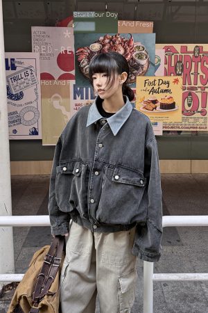 Vintage Barn Style Work Jacket for Women, Lapel Design, American Style, Spring Fashion, Unisex Melard Jacket