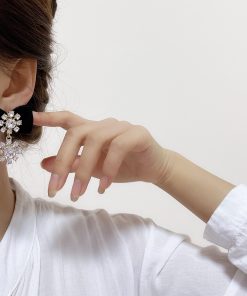 Vintage Baroque Exaggerated Earrings with Black Velvet Bow and Rhinestones - Statement Jewelry, Elegant Fashion Accessory