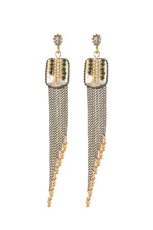 Vintage Baroque Tassel Long Handmade Earrings with Pearl Detail - Unique Elegant Trendy Ear Accessories for Women