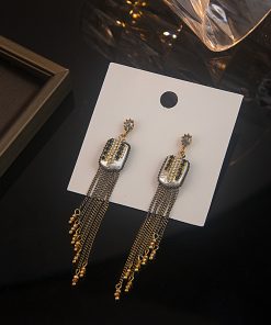 Vintage Baroque Tassel Long Handmade Earrings with Pearl Detail - Unique Elegant Trendy Ear Accessories for Women