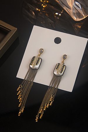 Vintage Baroque Tassel Long Handmade Earrings with Pearl Detail - Unique Elegant Trendy Ear Accessories for Women