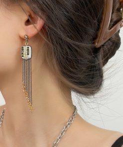 Vintage Baroque Tassel Long Handmade Earrings with Pearl Detail - Unique Elegant Trendy Ear Accessories for Women