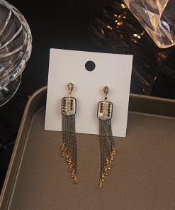 Vintage Baroque Tassel Long Handmade Earrings with Pearl Detail - Unique Elegant Trendy Ear Accessories for Women