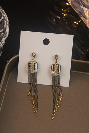 Vintage Baroque Tassel Long Handmade Earrings with Pearl Detail - Unique Elegant Trendy Ear Accessories for Women
