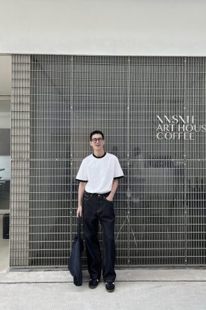 Vintage Black Loose Fit Jeans for Men, Washed Draped Straight Leg Wide-Leg Pants, Casual 90s Style Fashion