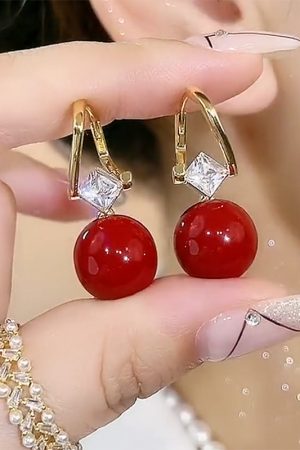 Vintage Black Pearl Ear Clips with Lucky Beads and Zirconia - Elegant Pure Silver Pin Earrings for Women