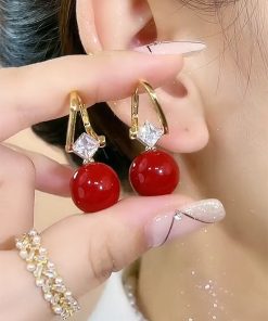 Vintage Black Pearl Ear Clips with Lucky Beads and Zirconia - Elegant Pure Silver Pin Earrings for Women