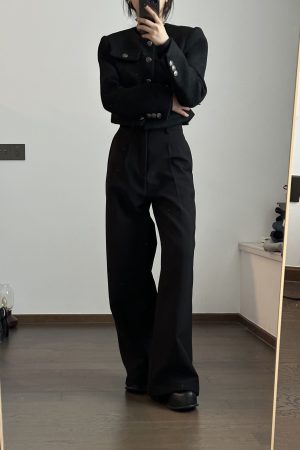 Vintage Boucle Wool Short Coat for Women - Heavy Chanel-Style Jacket - Timeless 90s Fashion Classic