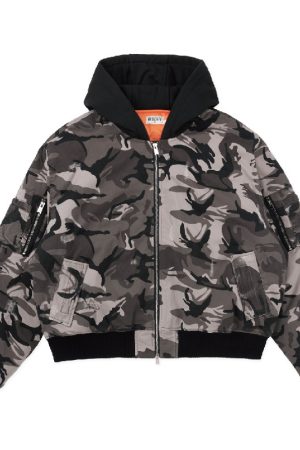 Vintage Camo Distressed Wash Heavy-Duty Loose-Fit Hooded Cotton Jacket for Men - 90s Inspired Urban Style Outerwear