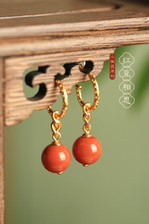 Vintage Chinese Style Red Agate Earrings for Women - Natural Silver Southern Design, Birth Year Inspired, Boho National Wind Jewelry