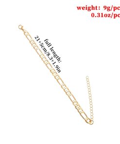Vintage Chunky Figaro Chain Anklet for Women - Simple Lock-Shaped Alloy Foot Ornament - European American Style Jewelry
