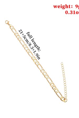 Vintage Chunky Figaro Chain Anklet for Women - Simple Lock-Shaped Alloy Foot Ornament - European American Style Jewelry
