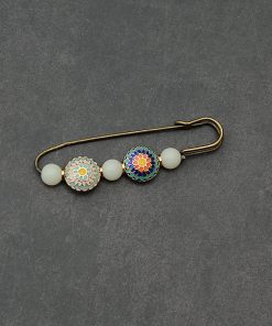 Vintage CloisonnÃ© Brooch Pin for Women - Decorative Large Pin for Sweater, Cardigan, Shawl, and Scarf - Women's Fashion Accessories
