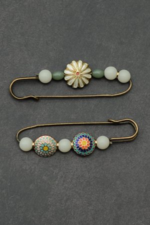 Vintage CloisonnÃ© Brooch Pin for Women - Decorative Large Pin for Sweater, Cardigan, Shawl, and Scarf - Women's Fashion Accessories