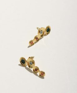 Vintage Copper Gold-Plated Stud Earrings - Spanish Style Delicate Fashion Jewelry with Light Luxury French Elegance