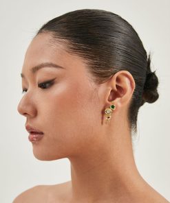 Vintage Copper Gold-Plated Stud Earrings - Spanish Style Delicate Fashion Jewelry with Light Luxury French Elegance