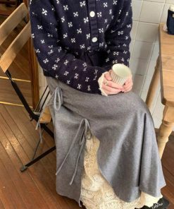 Vintage Crochet Knitted Cardigan with Doll Collar in Pumpkin Angora Velvet - Cute 90s Inspired Sweater