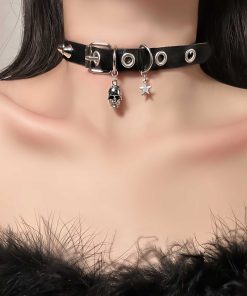Vintage Dark Cross Thorn Rose Choker Necklace for Women - Sweet Cool Spicy Girl Collar Accessory