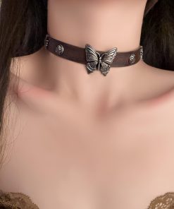 Vintage Dark Cross Thorn Rose Choker Necklace for Women - Sweet Cool Spicy Girl Collar Accessory
