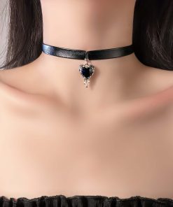 Vintage Dark Cross Thorn Rose Choker Necklace for Women - Sweet Cool Spicy Girl Collar Accessory