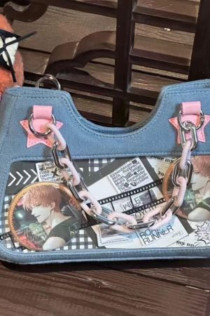 Vintage Denim Crossbody Bag for Women, Trendy Japanese Style Underarm Handbag, Small Appetite Design, Fashionable Shoulder Bag