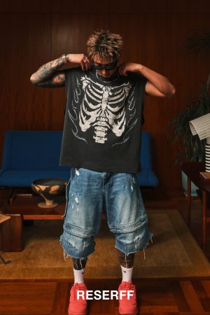 Vintage Distressed Flame Skull Sleeveless T-Shirt for Men - Trendy Dance Club Graphic Tee, Y2K Style, Casual Streetwear