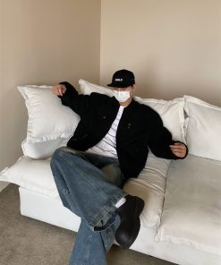 Vintage Distressed Harrington Jacket for Men and Women, American High Street Style Short Coat for Couples, Cleanfit Look