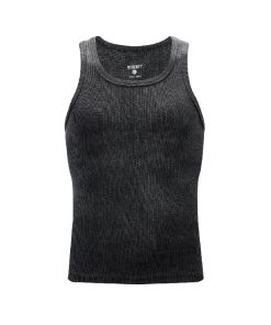 Vintage Distressed Heavyweight Ribbed Tank Top in Skin-Friendly 450G Xinjiang Cotton - Perfect Shaping Base Layer for Y2K Style