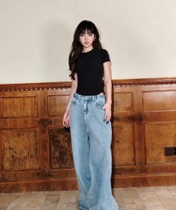 Vintage Distressed High-Waisted Loose-Fit Women's Casual Floor-Length Jeans - Perfect for Y2K and 90s Style Fashion