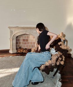 Vintage Distressed High-Waisted Loose-Fit Women's Casual Floor-Length Jeans - Perfect for Y2K and 90s Style Fashion