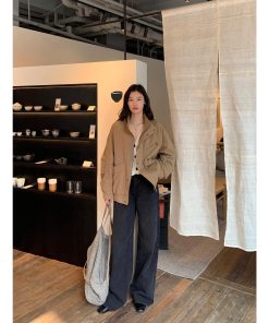 Vintage Distressed High-Waisted Wide-Leg Jeans for Women - Casual Loose Straight Pants for Autumn and Winter Style