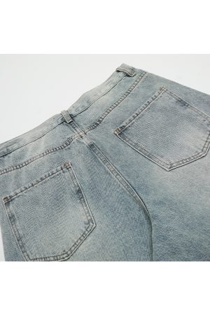 Vintage Distressed Loose Baggy Curved Pants - Trendy American Retro Style for Summer 2025