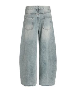 Vintage Distressed Loose Baggy Curved Pants - Trendy American Retro Style for Summer 2025