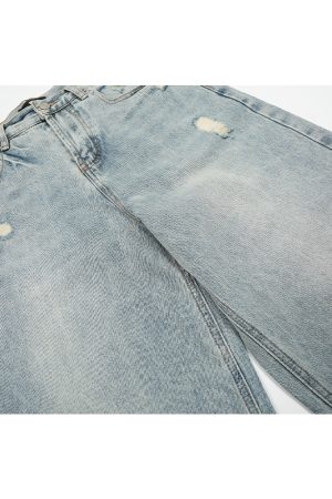 Vintage Distressed Loose Baggy Curved Pants - Trendy American Retro Style for Summer 2025