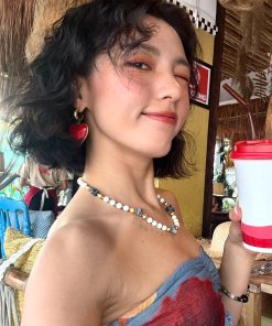 Vintage Distressed Red Heart Stud Earrings - Minimalist Light Luxury Accessories for Unique Personal Style