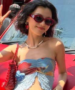 Vintage Distressed Red Heart Stud Earrings - Minimalist Light Luxury Accessories for Unique Personal Style