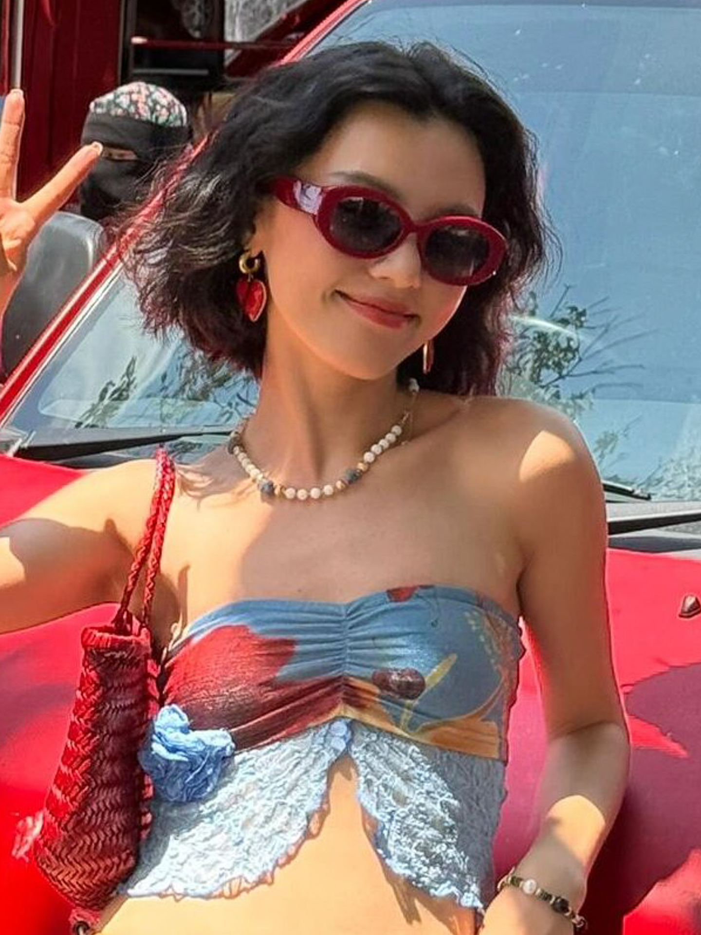 Vintage Distressed Red Heart Stud Earrings - Minimalist Light Luxury Accessories for Unique Personal Style Vintage Distressed Red Heart Stud Earrings - Minimalist Light Luxury Accessories for Unique Personal Style