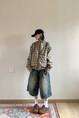 Vintage Distressed Washed Denim Shorts for Men and Women - Summer High-End Loose Wide-Leg Straight Casual Capris