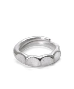 Vintage Ethnic Curved Tail Flower Handmade Silver Ring for Men and Women - Artistic Fashion Jewelry