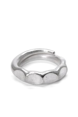 Vintage Ethnic Curved Tail Flower Handmade Silver Ring for Men and Women - Artistic Fashion Jewelry