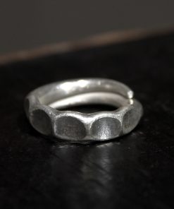 Vintage Ethnic Curved Tail Flower Handmade Silver Ring for Men and Women - Artistic Fashion Jewelry