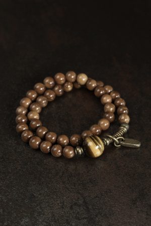Vintage Ethnic Double Circle Bead Bracelet for Women and Men, Trendy Cultural Accessories, Original Buddhist Style Jewelry