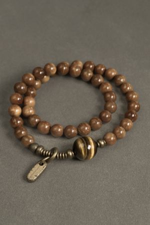 Vintage Ethnic Double Circle Bead Bracelet for Women and Men, Trendy Cultural Accessories, Original Buddhist Style Jewelry