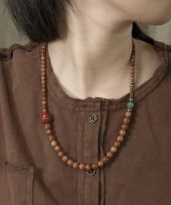 Vintage Ethnic Multi-Layer Bracelet Necklace for Women, Curved Tail Flower Design, Original Boho Jewelry