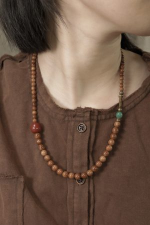 Vintage Ethnic Multi-Layer Bracelet Necklace for Women, Curved Tail Flower Design, Original Boho Jewelry