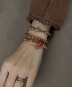 Vintage Ethnic Multi-Layer Bracelet Necklace for Women, Curved Tail Flower Design, Original Boho Jewelry