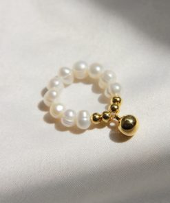 Vintage European American Natural Millet Freshwater Pearl Gold Beads Pendant Bracelet and Necklace Set