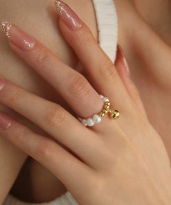 Vintage European American Natural Millet Freshwater Pearl Gold Beads Pendant Bracelet and Necklace Set