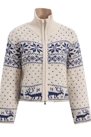 Vintage Fair Isle Pumpkin Snowflake Sweater Cardigan for Women - 2025 Knit Top for Christmas and Holiday Style
