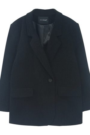 Vintage French High-End Corduroy Blazer for Women - Loose-Fitting Autumn Winter Suit Jacket, Chic 90s Style Outerwear